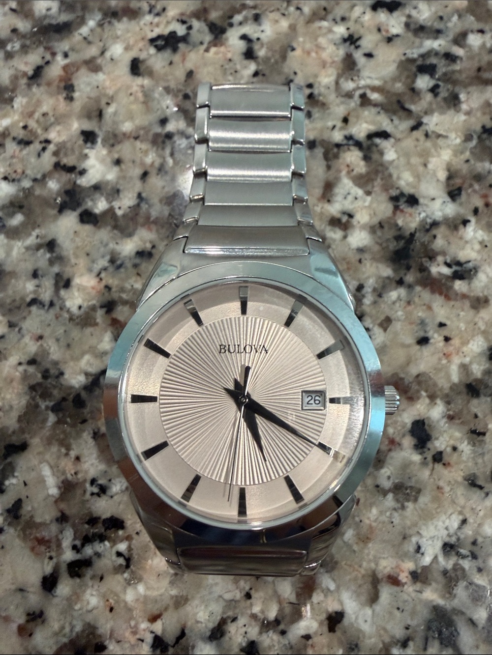Bulova Silver-Tone Men's Stainless Steel Watch with Date Window